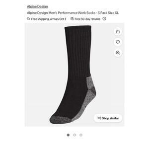 Alpine Design Men's Performance Work Socks - 3 Pack Size XL